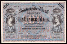Germany Saxony 100  Mark 1911