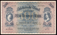 Germany Saxony 500  Mark 1922