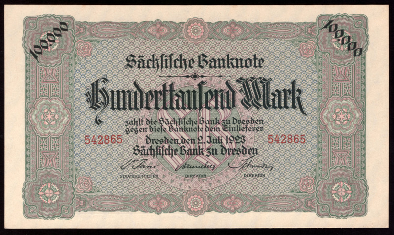 Germany Saxony 100.000 Mark 1923

SAX-15 ( Grabowski ); UNC