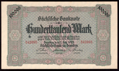 Germany Saxony 100.000  Mark 1923