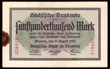 Germany Saxony 500.000  Mark 1923