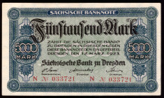 Germany Saxony 5000  Mark 1923