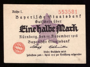 Germany Bayern 1/2 Mark 1918