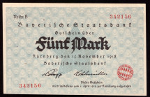 Germany Bayern 5 Mark 1918