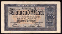 Germany Bayern 1000 Mark 1922