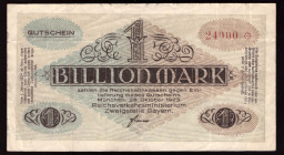 Germany Bayern 1 Billion Mark 1923