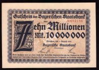 Germany Bayern 10 Millionen Mark 1923