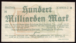 Germany Bayern 100 Milliarden Mark 1923