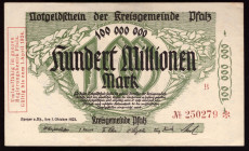 Germany Bayern 100 Millionen Mark 1923