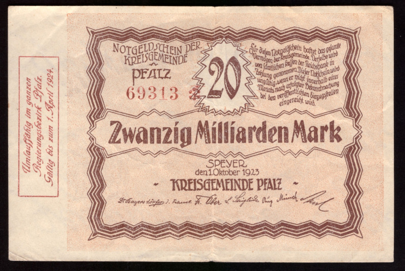 Germany Bayern 20 Milliarden Mark 1923

BAY-261a ( Grabowski ); VF