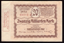 Germany Bayern 20 Milliarden Mark 1923
