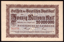 Germany Bayern 20 Millionen Mark 1923