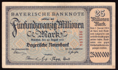 Germany Bayern 25 Millionen Mark 1923