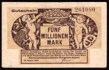 Germany Bayern 5 Millionen Mark 1923