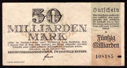Germany Bayern 50 Milliarden Mark 1923