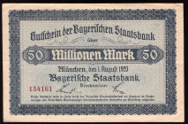 Germany Bayern 50 Millionen Mark 1923