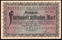 Germany Bayern 500 Milliarden Mark 1923