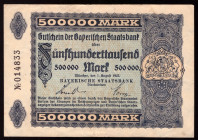 Germany Bayern 500.000 Mark 1923