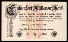 Germany Lippe 100 Millionem Mark 1923