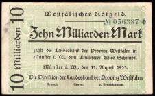 Germany Westfalen 10 Milliarden Mark 1923