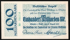 Germany Westfalen 100 Milliarden Mark 1923