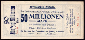 Germany Westfalen 100 Millionen Mark 1923