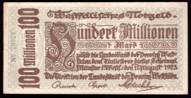 Germany Westfalen 100 Millionen Mark 1923