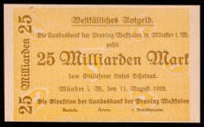 Germany Westfalen 25 Milliarden Mark 1923
