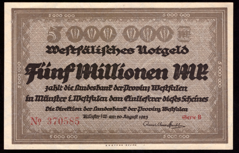 Germany Westfalen 4.20 Goldmark = 1 Dollar 1923

WFA-43 ( Grabowski ); UNC