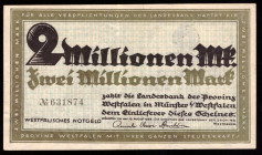 Germany Westfalen 5 Millionen Mark 1923
