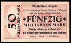 Germany Westfalen 50 Milliarden Mark 1923