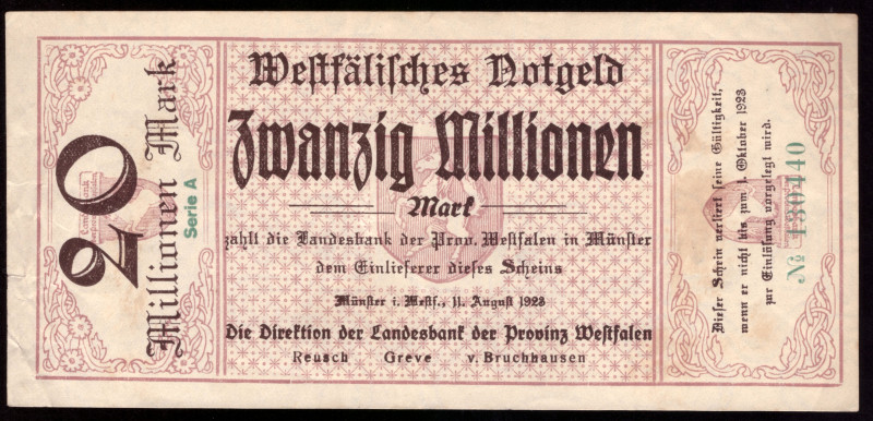 Germany Westfalen 50 Millionen Mark 1923

WFA-18 ( Grabowski ); VF