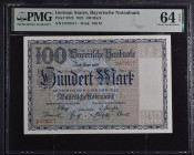 Germany 100 Mark 1922. PMG Choice UNC 64 EPQ