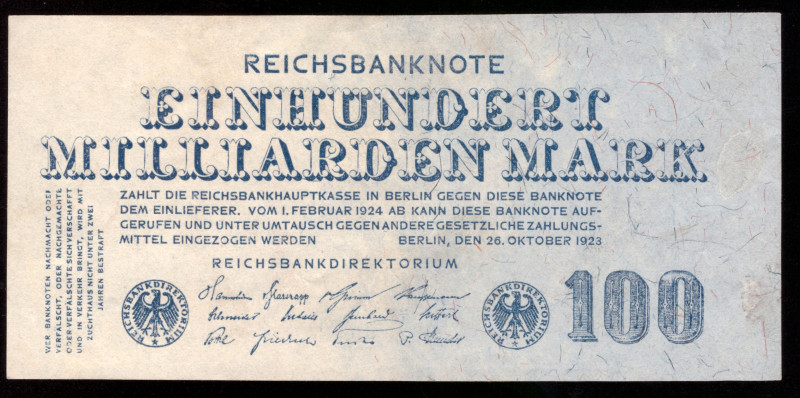 Germany 100 Milliarden Mark 1923

P-126; UNC
