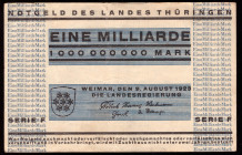 Germany Thuringen 1 Milliarde  Mark 1923