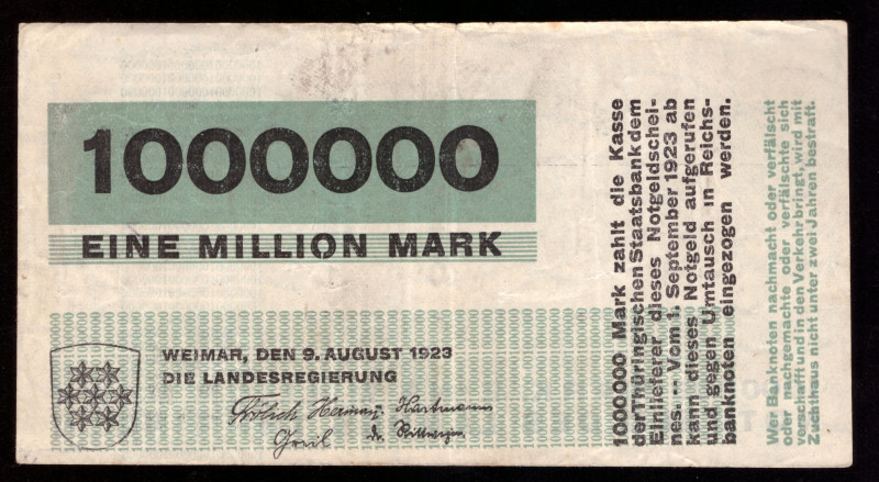 Germany Thuringen 1.000.000 Mark 1923

THU-3 ( Grabowski ); XF