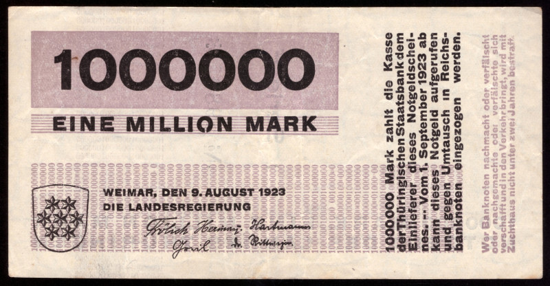 Germany Thuringen 1.000.000 Mark 1923

THU-6 ( Grabowski ); XF