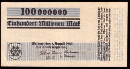 Germany Thuringen 100.000.000  Mark 1923