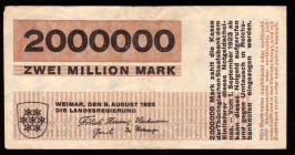 Germany Thuringen 2.000.000  Mark 1923