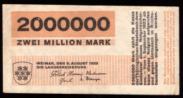 Germany Thuringen 2.000.000  Mark 1923