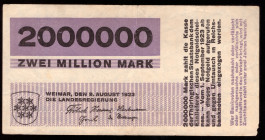 Germany Thuringen 2.000.000  Mark 1923