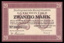 Germany Kaiserslautern 20 Mark 1918