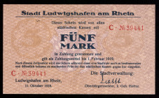 Germany Ludwigshafen 5 Mark 1918