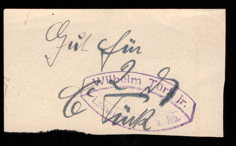 Germany Ludwigshafen Türk's Schokoladen-Haus 2 Pfennig 1918

Ludwigshafen; XF