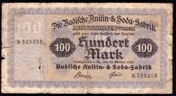 Germany Ludwigshafen 100 Mark 1922
