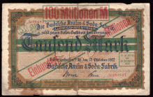 Germany Ludwigshafen 100.000.000 Mark on 1000 Mark 1922