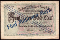 Germany Ludwigshafen 5.000.000 Mark on 500 Mark 1922