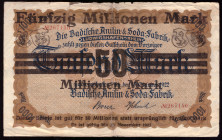 Germany Ludwigshafen 50.000.000 Mark on 1000 Mark 1922