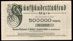 Germany Baumwollspinnerei & Weberei Lampertsmühle Kaiserslautern 500.000 Mark 1923