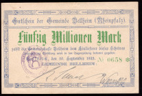 Germany Bellheim 50 Million Mark 1923